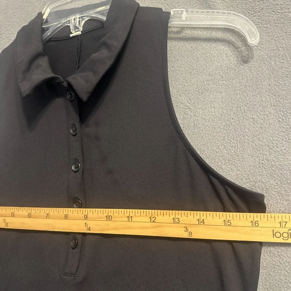 Alo Yoga Charmed Tennis Dress Sleeveless Collared Size S Black Golf Pickleball